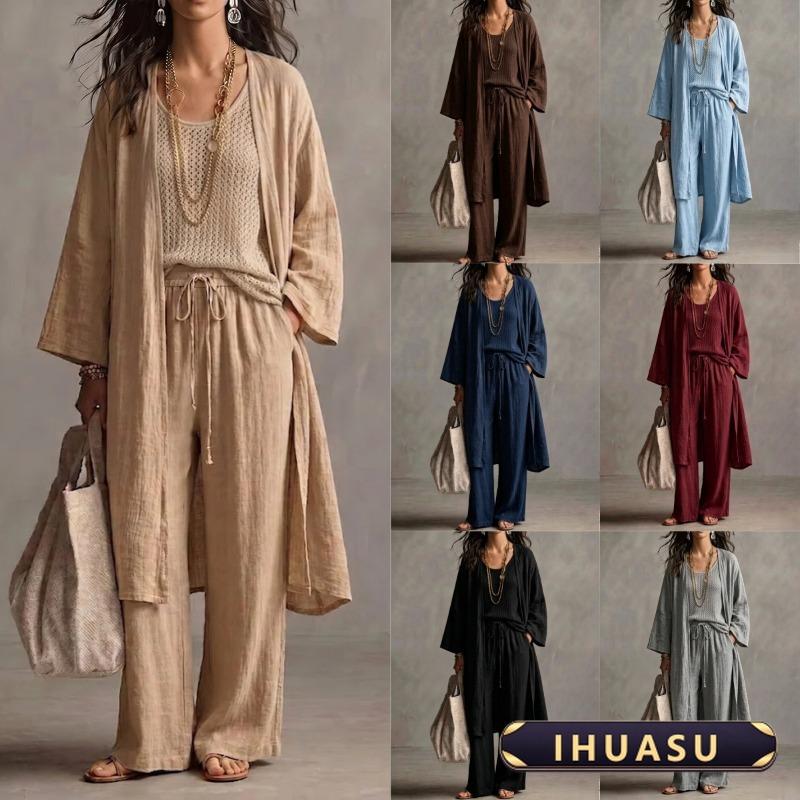 IHUASU Women's Fashion Casual Long Sleeve Spring Autumn Pants Suits Elegant