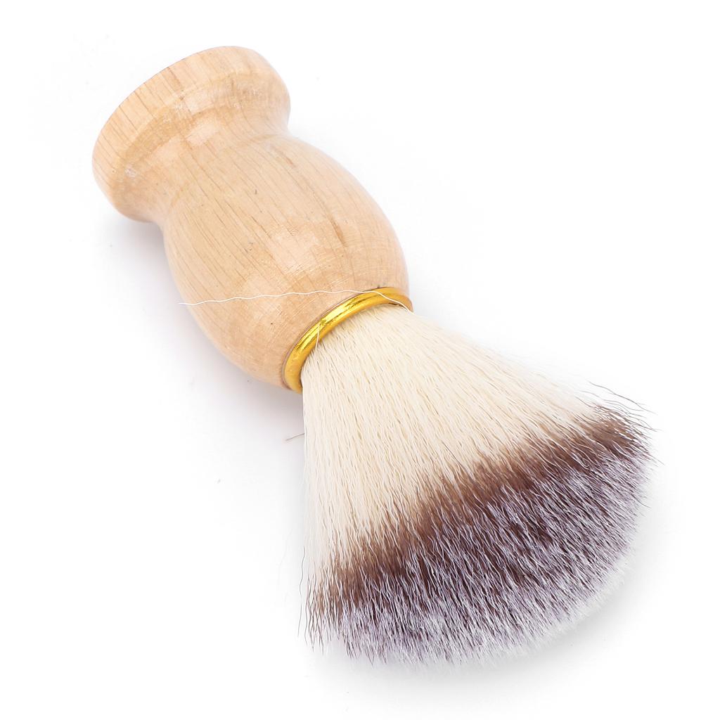 Men S Shaving Brush Soft Nylon Wool Solid Wood Handle Facial Beard Cleaning Grooming Shave Tool