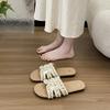 Wear small fragrant style fashion French fairy summer flat bottom word pearl 2025 new slippers beach cool slippers