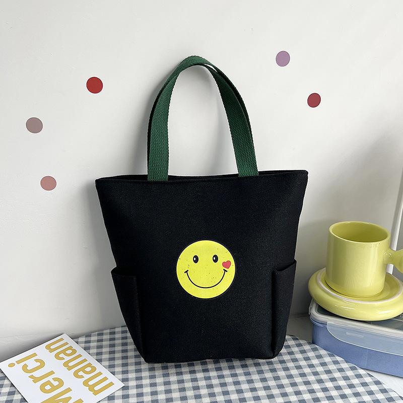 Patterned printed canvas bag, Japanese-style portable lunch box bag, handheld bento bag, multi-function bag