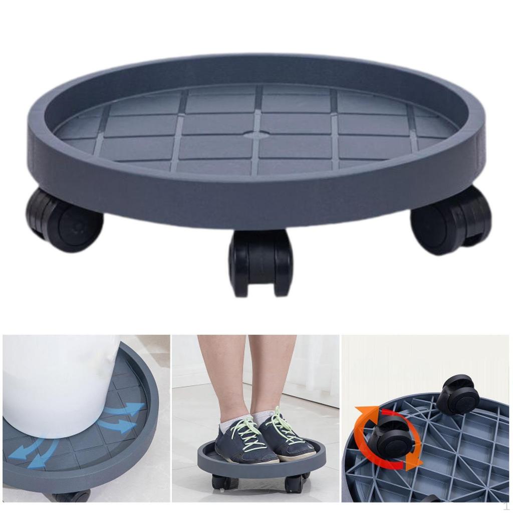 Movable Plantpot Tray Rolling Planter Stand with Wheels Pp Material Breathable Base Sturdy Structure