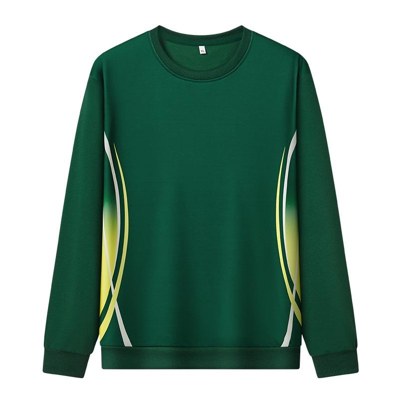 Pánská gradientní ležérní sportovní trendová všestranná a pohledná mikina s kulatým výstřihem s dlouhým rukávem