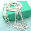 New Fine 925 sterling silver necklace women, silver fashion jewelry Snake Chain 1mm Necklace 16 18 20 22 24"