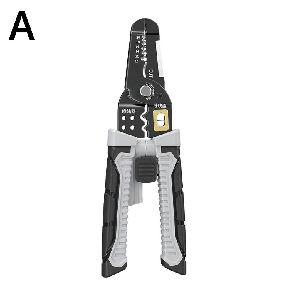 1 buc Dezizolator de cabluri Clește de tragere Tăietor de cabluri Foarfece multifuncționale de reparare Clește electric de dezizolare sertizare Unealtă de mână