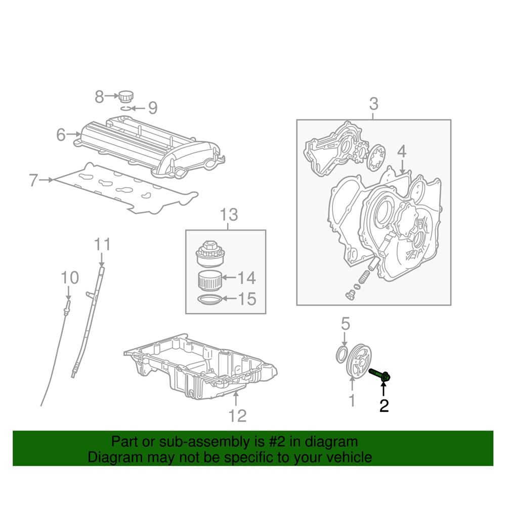 1x Crankshaft Pulley Bolt For Saab 9-3 9-3X 9-5 11589123
