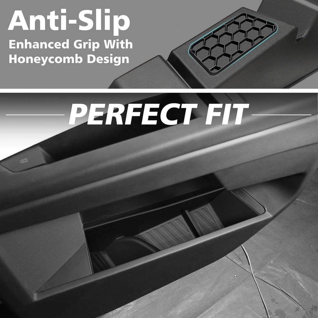 BestEvMod 4PCS Front & Rear Door Side Storage Organizer Compatible With Tesla Cybertruck 2025 2024 Interior Accessories Inner Door Handle Storage Ert