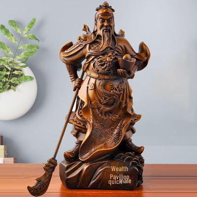 Guan Gong Wealth & Protection Statue - High-End Craft for Living Room or Office Entrance