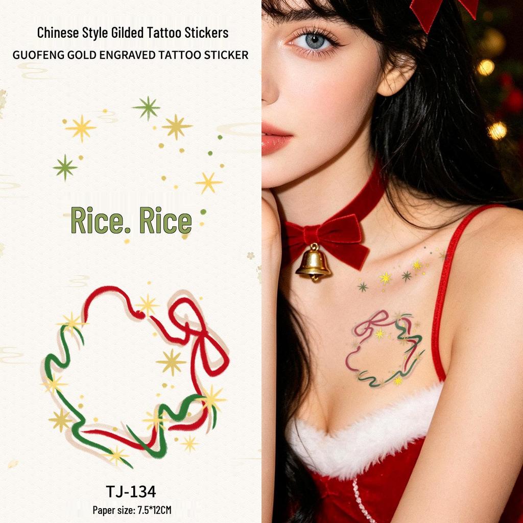 Chinese Style Waterproof Phoenix & Koi Tattoo Sticker - Long-lasting, Aesthetic Dunhuang Design for Arm & Collarbone