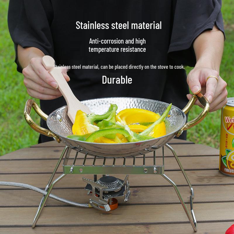 Portable Folding Stainless Steel Outdoor Grill and Pot Stand