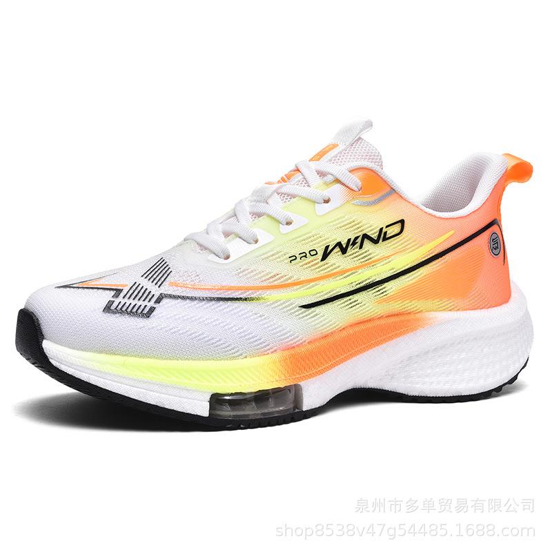 Popcorn Carbon Plate Soft Shock Absorption Rebound Running Shoes Light and Comfortable Air Cushion Mesh Shoes Outdoor Physical Training Shoes