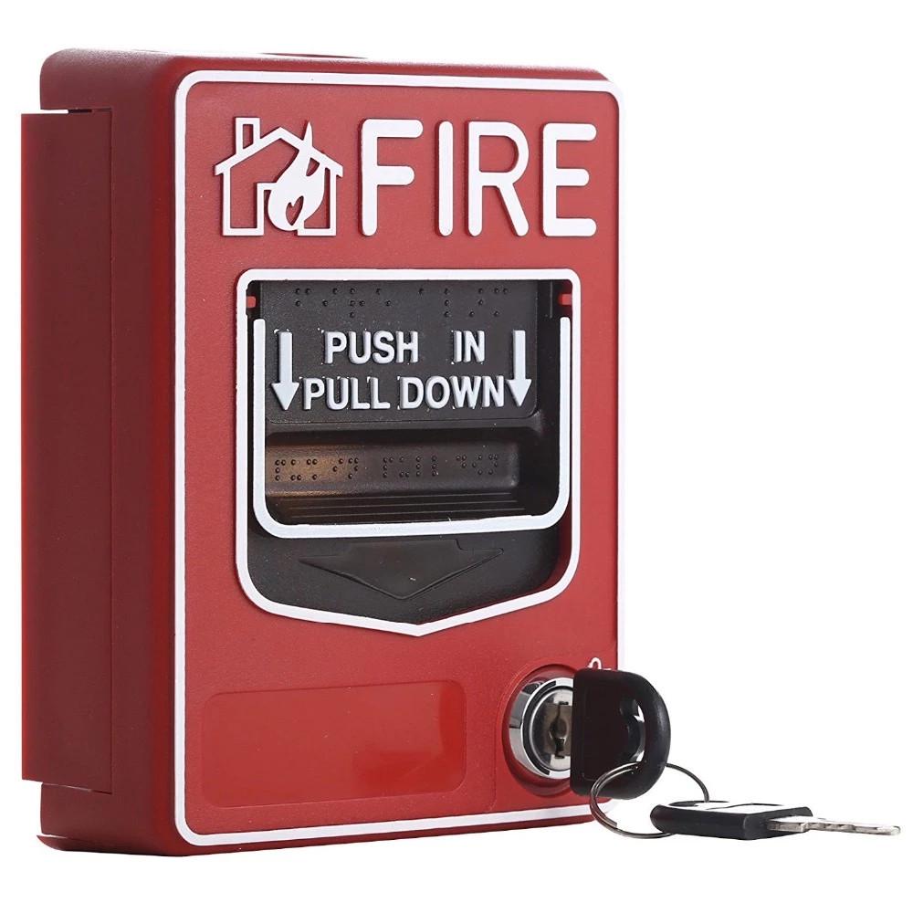 Resettable Wired Fire Alarm Emergency Call Point Button 140x104x45mm