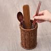 Rustikaler Stäbchenhalter aus geflochtenem Kunst rattan Küchenutensilien-Organizer Besteckaufbewahrungsbehälter für Küchenarbeitsplatte Esstisch Organisation