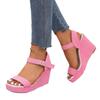 Large Size Sandals Women's New Fish Mouth Wedge Sandals with Buckle