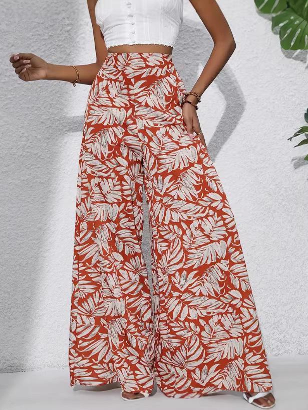 European & American TK2026 New Style Vacation Wide-Leg Printed Casual Pants for Spring, Summer & Autumn