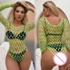 Women Sexy Mesh Bodysuit Shapewear Lingerie Outfit Erotic Fishnet Hollow Out Transparent Slim Mini Underwear Suit Costume