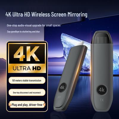 4K HD Wireless Screen Mirroring Transmitter & Receiver for Laptops and Projectors