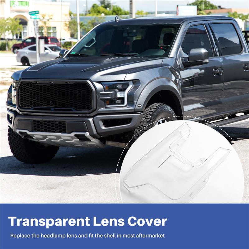 Headlight Shell Lamp Shade Transparent Cover Headlight Headlamp Cover For Ford F150 F-150 Transparent Right