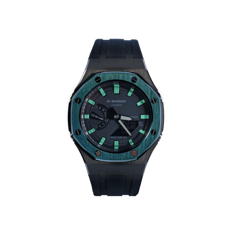 CASIO Men Liquid Crystal/Analog Dual Display Series Black Watch GA-2100-1A1- Slytherin