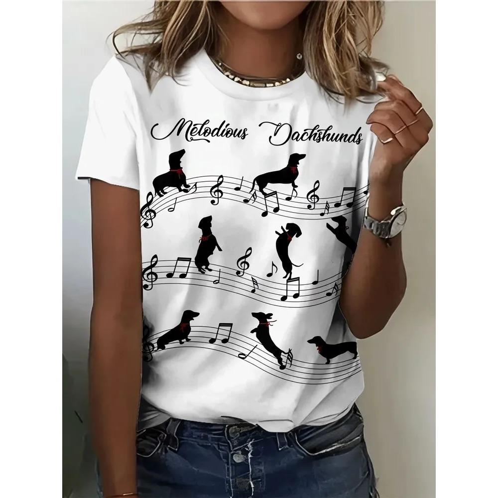 Summer Fashion Short Sleeved T-shirt Colorful Creative 3D Printed Women's Round Neck Casual Sports Comfortable Soft Large Loose Breathable T-shirt