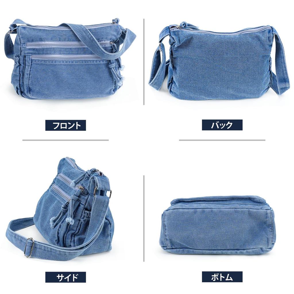 FEOYA Denim Crossbody-Tasche, Große Kapazität, Leichte Umhängetasche, Jeans-Tasche für Pendeln, Ausflüge, Stilvoll, Schlicht, Leicht zu Kombinieren, Vielseitig,