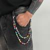Beaded Design Waist Chain Belt Colorful Rhinestone Jeans Pants Chain Bag Pants Chain  For Men Gift