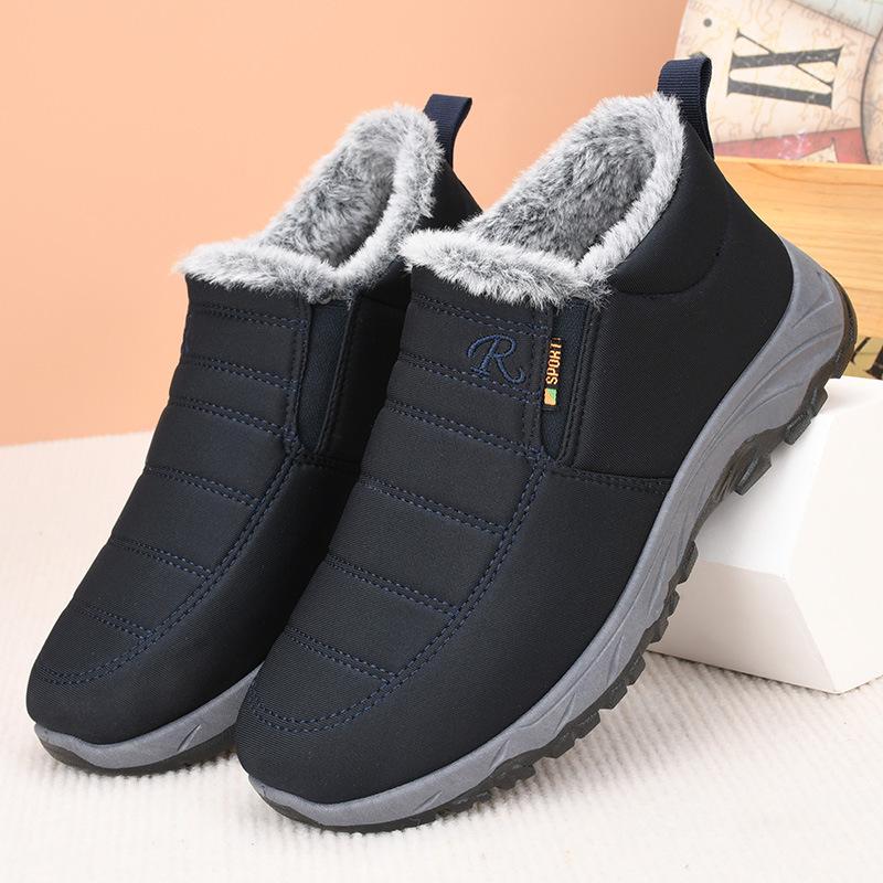 Women's Plush Warm Waterproof Hiking Shoes - Non-Slip, Easy-On for Middle-Aged & Seniors