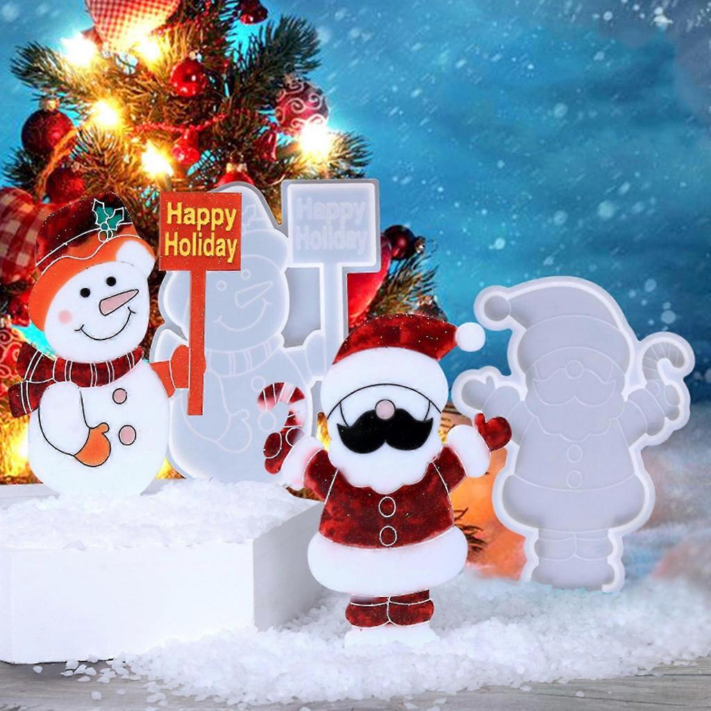 Snowflake Snowman Christmas Tree Silicone Molds For Diy Christmas Decor