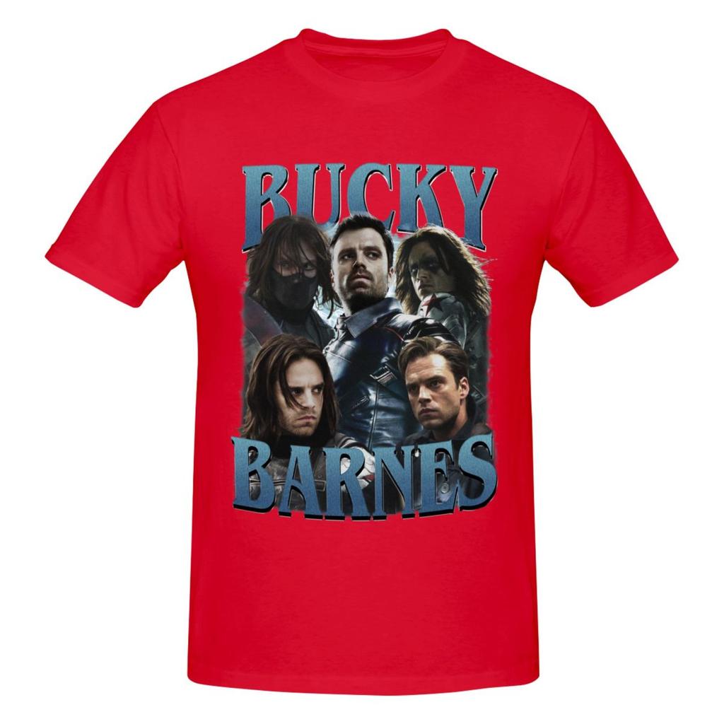 Unisex Bucky Barnes Vintage T Shirt Streetwear Big Size Oneck Cotton Sleeve Shirts