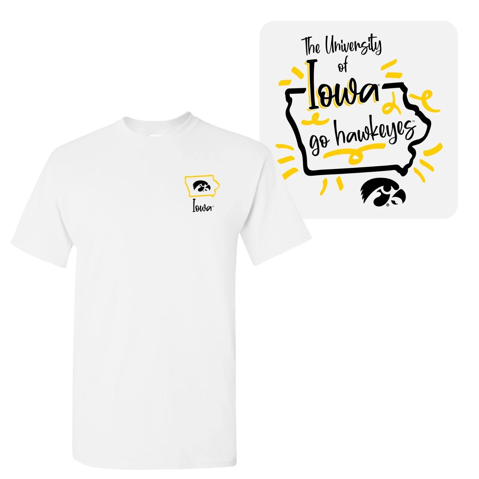 Iowa Hawkeyes Playful Sketch T Shirt - White 4XL