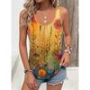Summer Plus Size Sleeveless Camisole Vest Women 3D Printed O Neck Casual Self Simple Vest Tops