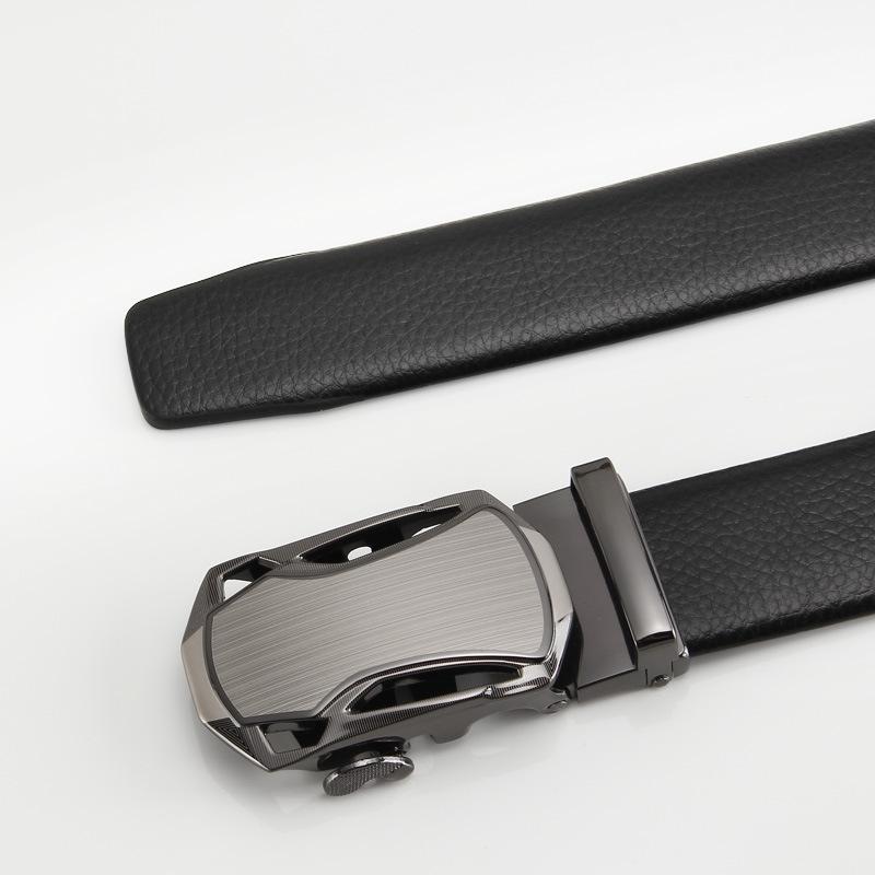 

Мужской ремень из искусственной кожи Ремень из микрофибры с автоматической пряжкой Деловой повседневный трендовый ремень 110-130CM
