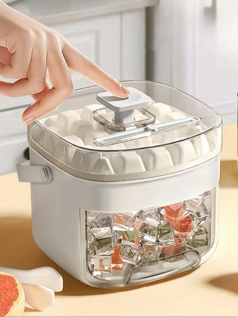 Ice Maker Trays Box for Freezer Large Capacity with Storage Case Easy Demolding Ice Mold for for Cocktail Coffee