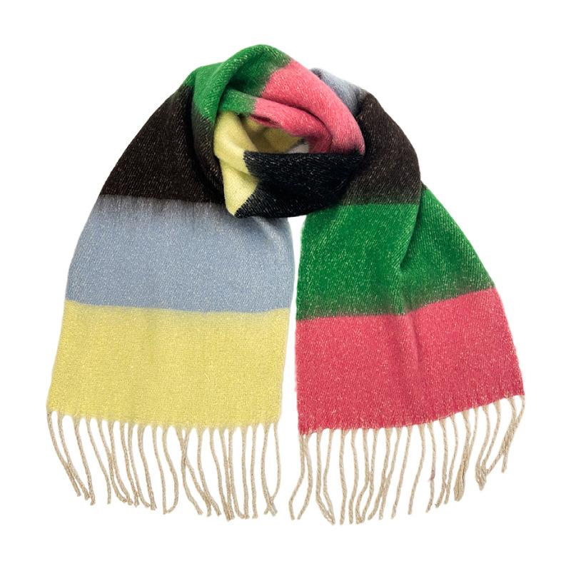 Thickened Warm Imitation Cashmere Scarf Women's Winter Fringed Scarf Retro Fashion Scarf Shawl