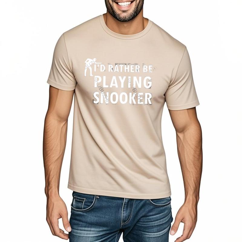 Hot Sale Mens Brand Tshirt Male Luxury Gift Tops Summer I'd Rather Be Playing Snooker Cotton Vintage T-shirt O-neck Men Teeshirt