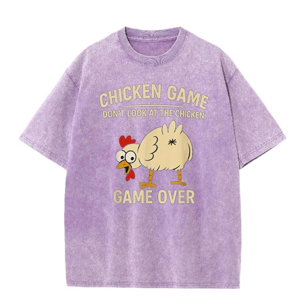 Funny Chicken Game Graphic Men's T-Shirt Don't Look At The Chicken Printed Short Sleeve Tee Women's Tee Tops