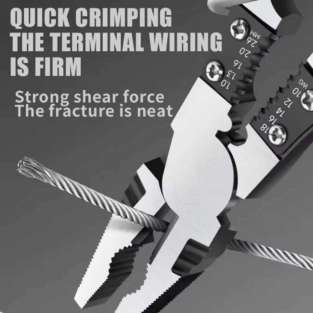 Flat/Pointed Mouth 9-inch Wire Plier Steel Wire Stripper Household Diagonal Plier Locksmith