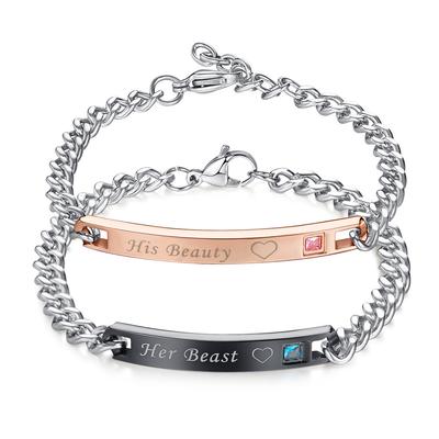 European and American Titanium Steel Hand Jewelry Lovers Gift Diamond Inlaid Jewelry and Headwear