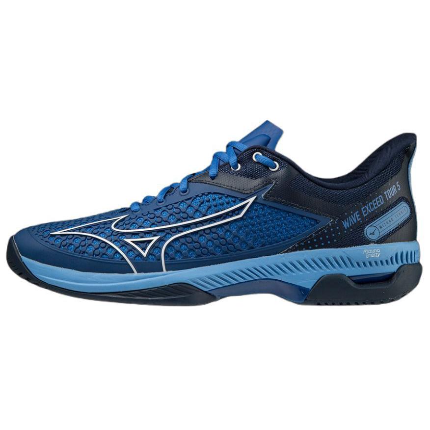 Mizuno Wave Exceed Tour 5 CC Comfortable Slip Resistant Durable Low Top Tennis Shoes Unisex Sneaker Blue White 61GC227426