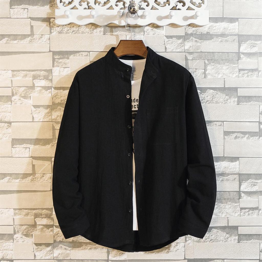 Men's Casual Short-Sleeve Linen Shirt - Summer Cotton Blend