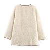 New, lamb wool suede fur integrated round neck fur jacket
