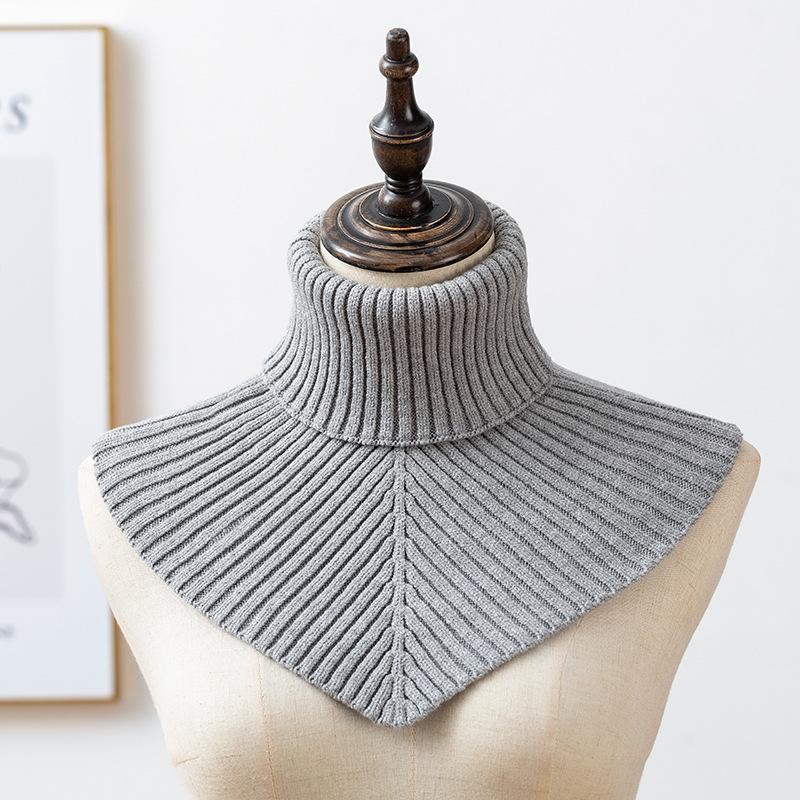 Winter Versatile Knitted Scarf High Neck V-shaped Shoulder  Fake Collar Cervical Decoration Warm Neck Cover