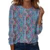 Camicie a maniche lunghe da donna T-shirt grafiche con stampa carina camicette Casual taglie forti Top basic Pullover