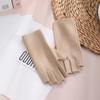 German Velvet Half Finger Gloves Short Semi-Finger Mittens New Warm Gloves  Autumn Winter