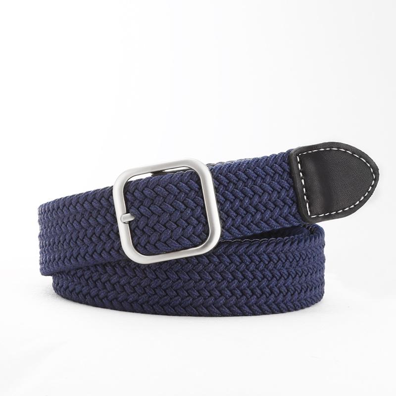 Unisex Elastischer Gewebegürtel im koreanischen Stil mit Dornschließe aus Leder - Kein Stanzen, vielseitiger lässiger Hüftgurt für Herren-Canvas-Hosen