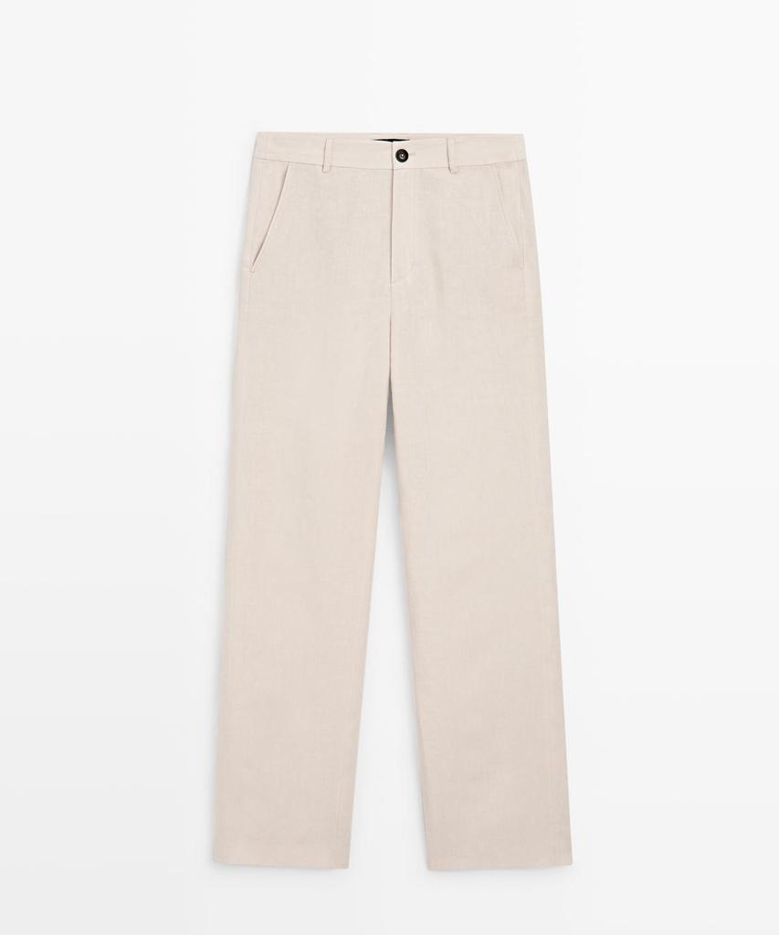 Masimodutti 100% Linen Relaxed Fit Pants