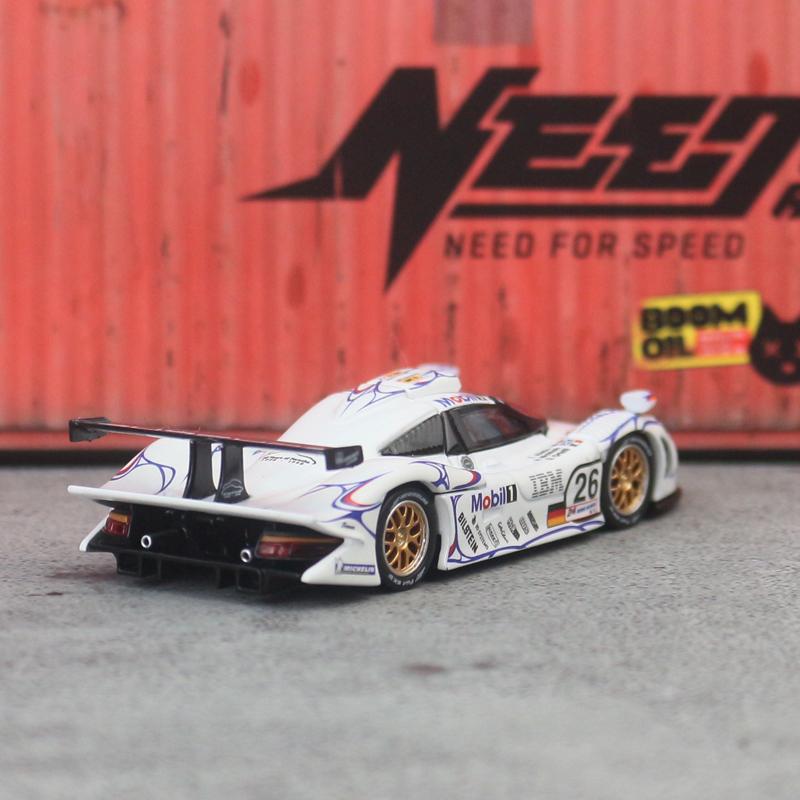 TH 1:64 1998 Porsche 911 GT1 LM Racing Car Diecast Model Car Alloy Simulation Vehicle Model Adult Collection Model Series
