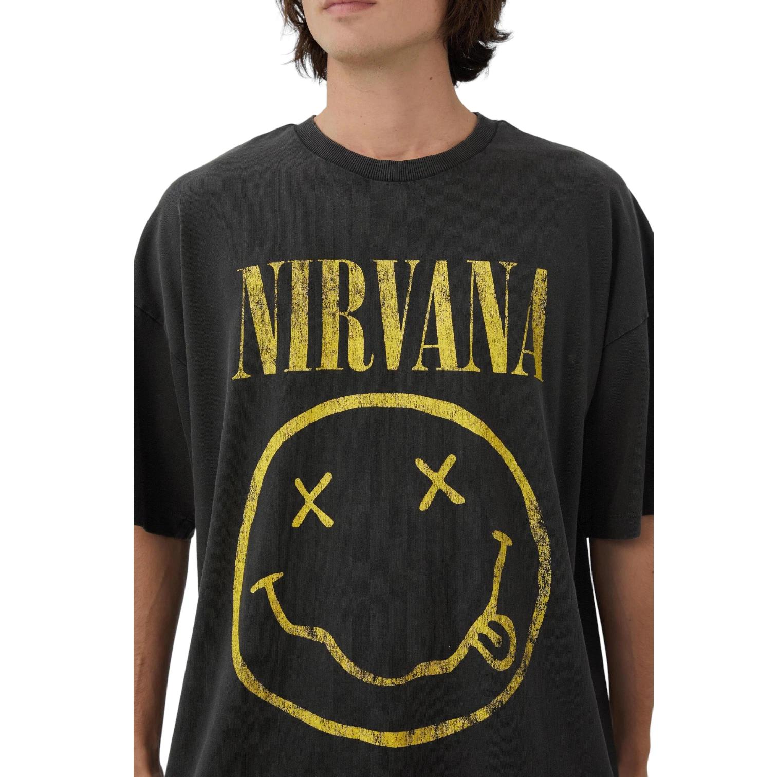 

Adult T-Shirt Music Vintage -Nirvana -Smile 100% Cotton - New $24.99 ORG L