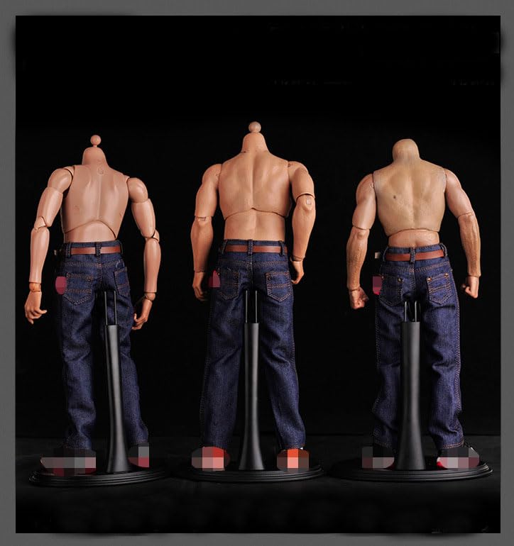 Scale Action Figure Casual with Belt Not Dark Blue 1/6 Jeans, Jeans, (Body, Head, Shoes, etc. Included),