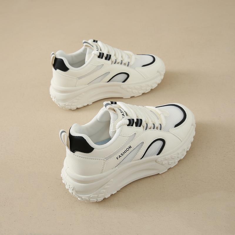 Women's Chunky Platform Sneakers Breathable Mesh Walking Shoes Fashion Casual Sports Ladies Lace Up Trainer Tennis