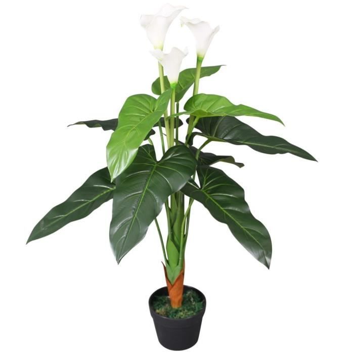 VidaXL Artificial Plant with Pot Calla Lily 85 Cm White